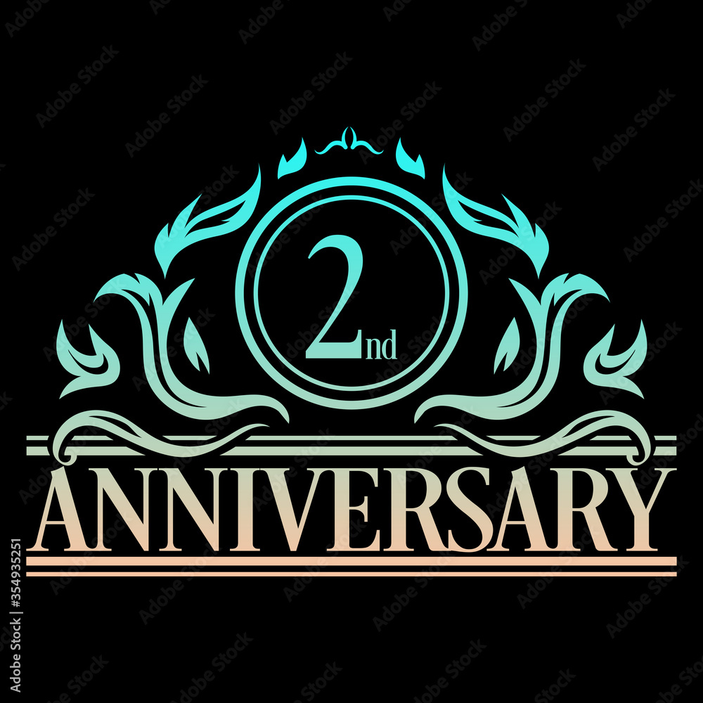 Luxury 2nd anniversary Logo illustration vector Luxury 2nd anniversary Logo illustration vector