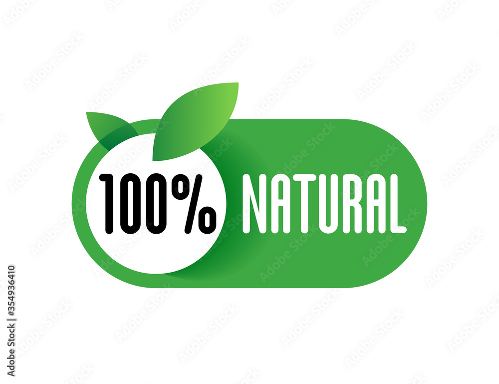 natural sticker, GMO free - marking badge for healthy organic food, vegetarian nutrition