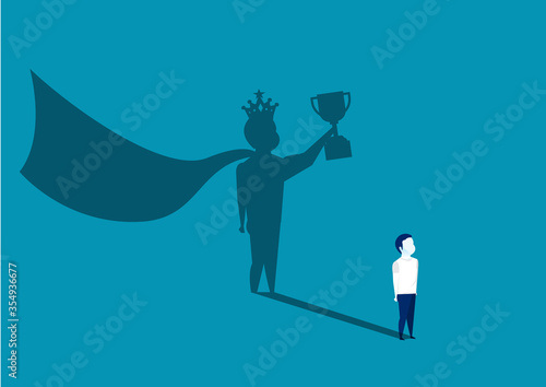 young man with shadow big hero vector illustrator.