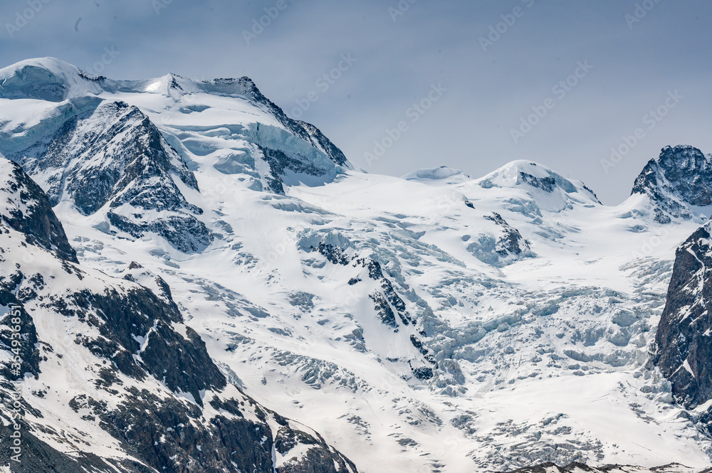 Gletscher und Gipfel des Berninamassivs