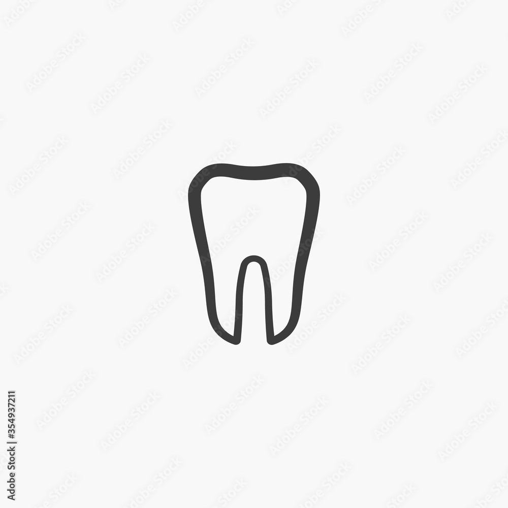 Tooth line icon vector. Medical Tooth symbol illustration Tooth line icon vector. Medical Tooth symbol illustration