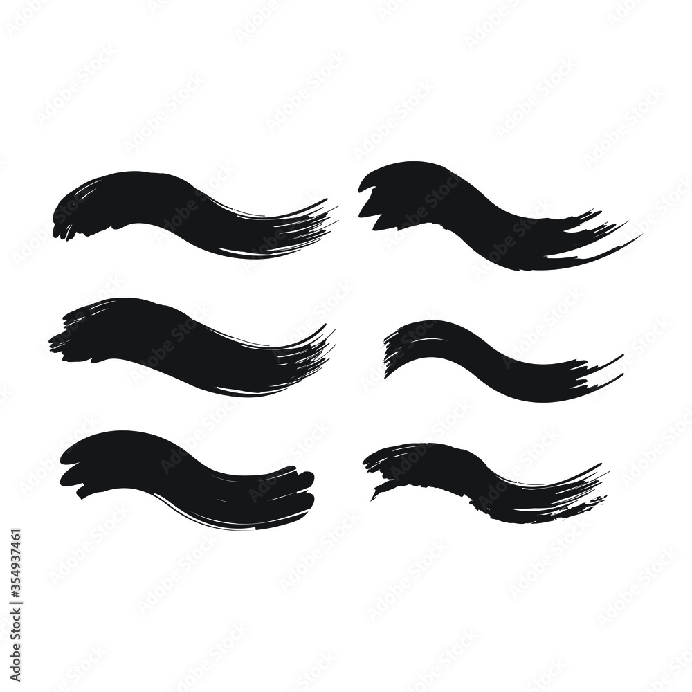 Obraz premium Vector brush strokes isolated on white background