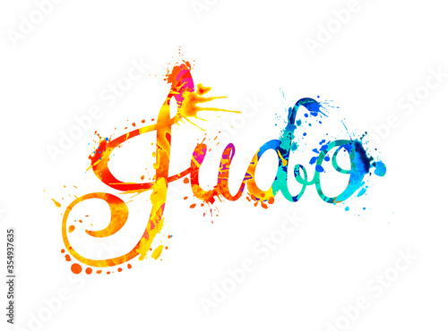 Judo. Word of calligraphic letters