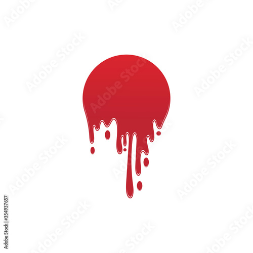 Dripping paint icon logo. Current liquid. Paint flows. Melted circle logo. Current paint  stains. Current inks.