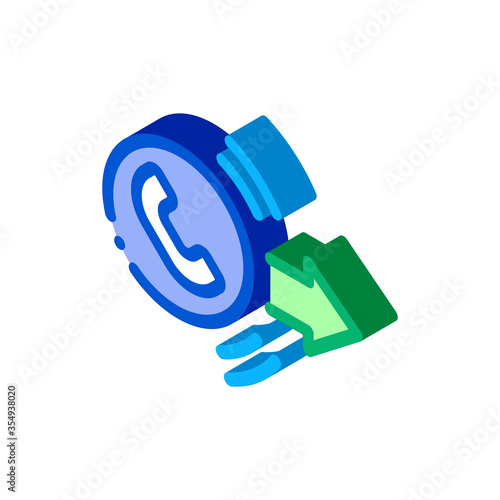 outgoing call service icon vector. isometric outgoing call service sign. color isolated symbol illustration