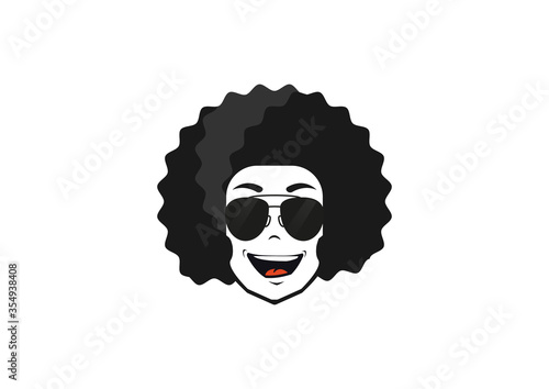 Afro Style design Logo Template Flat Style Design Vector Illustration