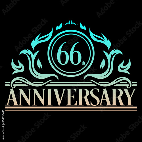 Luxury 66th anniversary Logo illustration vector