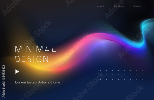 Moving colorful abstract background. Dynamic neon Effect. Design Template for poster and cover.