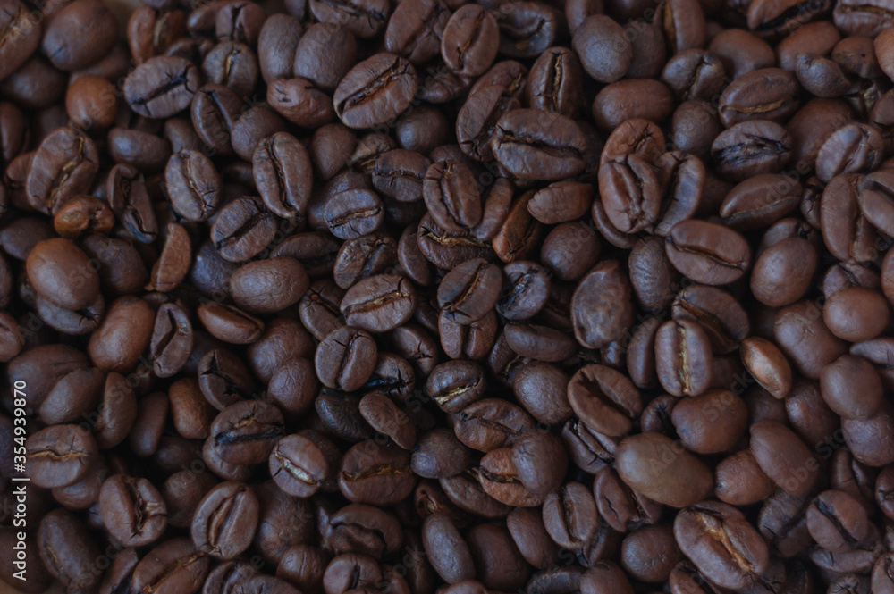 Fototapeta premium coffee beans background texture Arabica Robusta