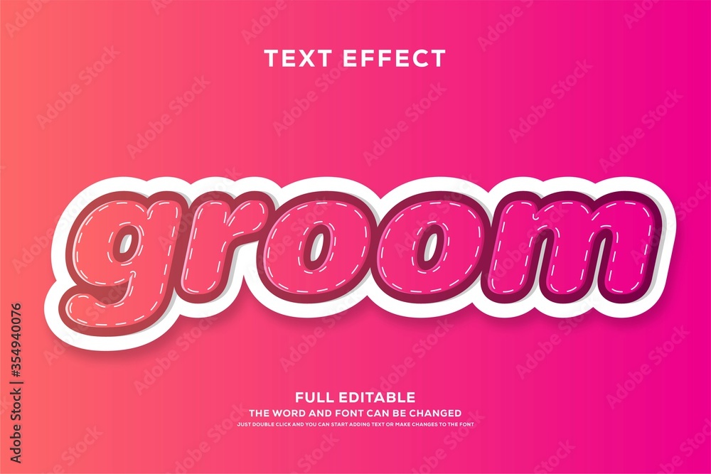 3d fresh orange and white pink style text effect