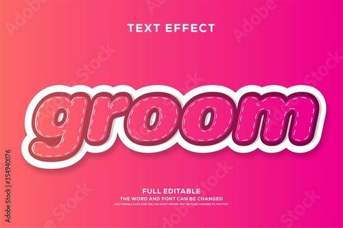 3d fresh orange and white pink style text effect