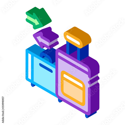 migration emigration baggage icon vector outline illustratio