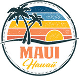 Maui Hawaii USA Vintage Travel Stamp