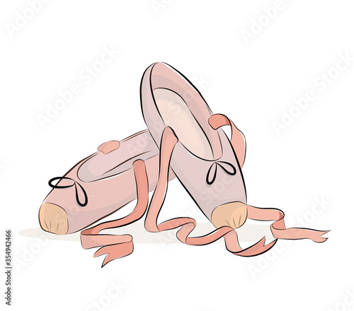 Vector illustration of ballerina shoes