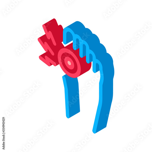 arthritis of bone on foot icon vector. isometric arthritis of bone on foot sign. color isolated symbol illustration