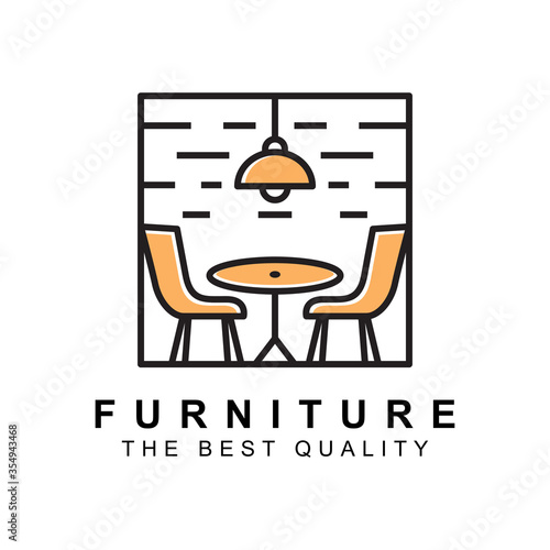 modern minimalist furniture interior business company logo