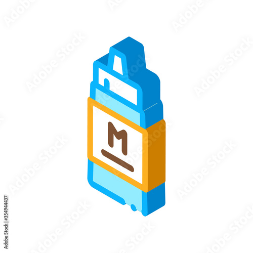 squeezes bottle of mayonnaise sauce icon vector. isometric squeezes bottle of mayonnaise sauce sign. color isolated symbol illustration