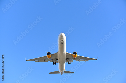 Passenger plane on landing approach