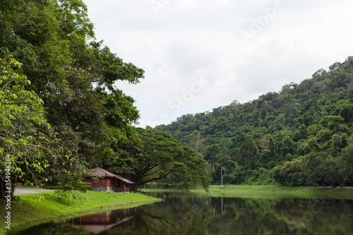 Khao Ruak Reservoir at Namtok Samlan National Park in Saraburi Thailand is a reservoir that tourists come to relax or camping during the holidays 