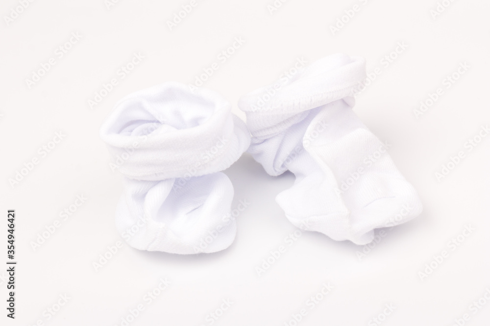 White cotton socks isolated on white background White cotton socks isolated on white background