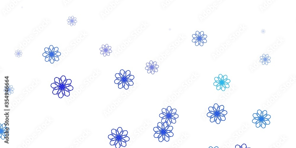 Light BLUE vector doodle background with flowers. Light BLUE vector doodle background with flowers.