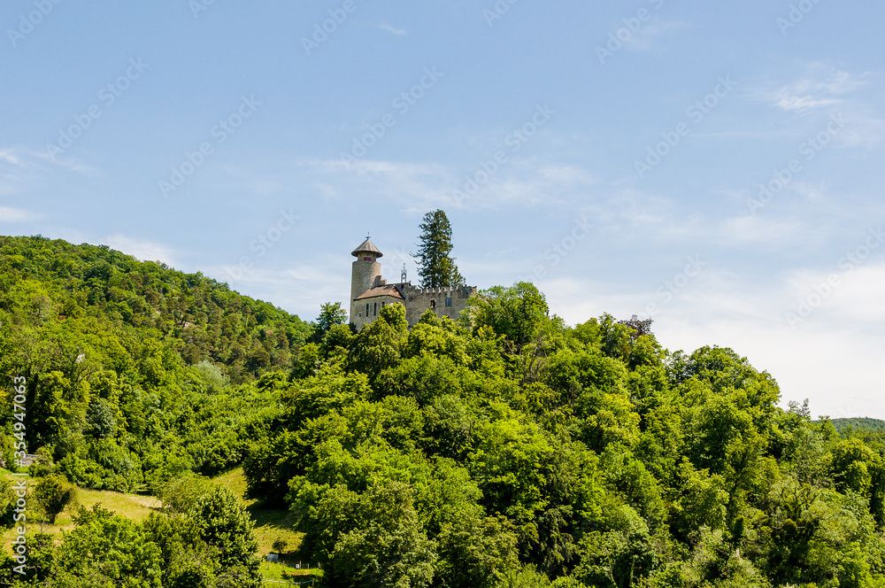 Arlesheim, Schloss Birseck, Birseck, Burg, Ruine, Eremitage, Dornach, Spazierweg, Wanderweg, Landwirtschaft, Baselland, Frühling, Sommer, Schweiz