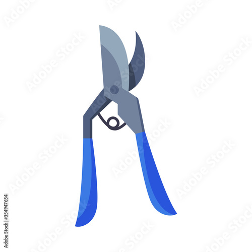 Garden Pruner, Agriculture Work Equipment, Farming Tool Flat Style Vector Illustration Isolated on White Background