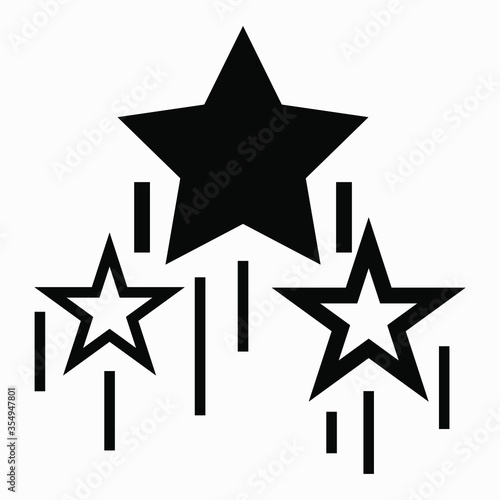 Star Rise. Fireworks. Congratulations. Nomination Presentation. Presentation of a star. Vector icon.