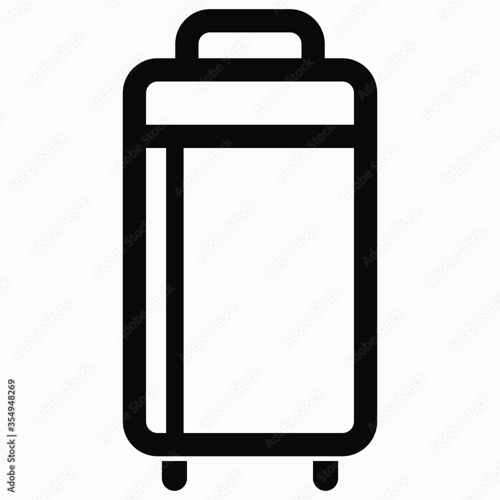 Baggage. Property. A bag. Suitcase. Illustration of travel, tourism. Cargo. Personal things. Vector icon. Baggage. Property. A bag. Suitcase. Illustration of travel, tourism. Cargo. Personal things. Vector icon.