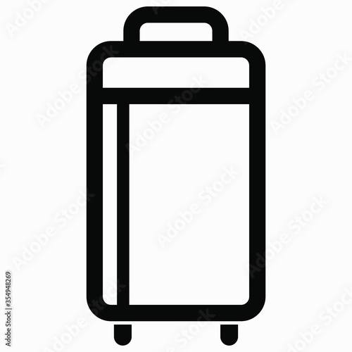 Baggage. Property. A bag. Suitcase. Illustration of travel, tourism. Cargo. Personal things. Vector icon.