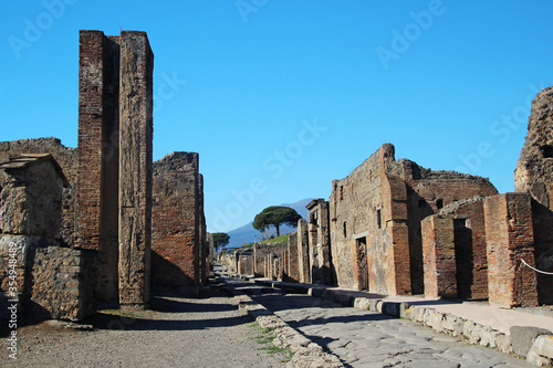 A ruined street in Pompeii  Italy