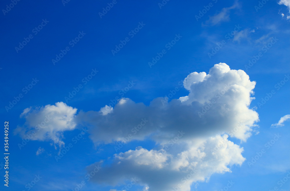 Soft background with bright blue sky and fluffy clouds Soft background with bright blue sky and fluffy clouds