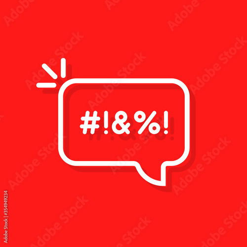 thin line swearing speech bubble