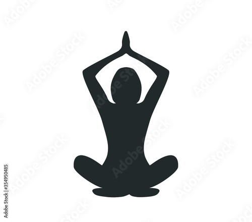 Woman in the yoga pose vector icon. Yoga icon. Woman yoga vector . Yoga pose