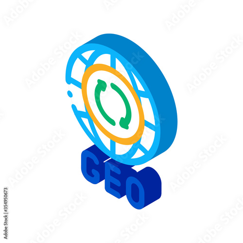 global geography icon vector. isometric global geography sign. color isolated symbol illustration