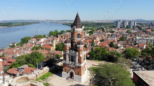 Drone video of Gardos tower in Belgrade, Serbia photo