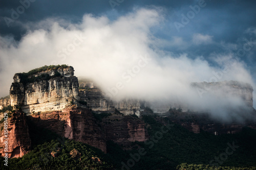 mountains in Spain covered by the fog in morning sunrise  © Martin
