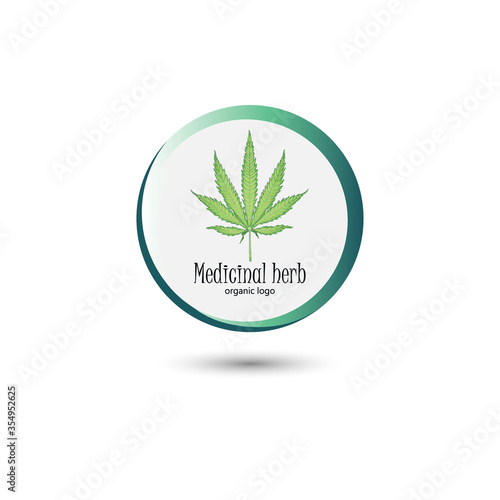 Weed Logo. Cannabis Leaf Frame. Marijuana Logo Market. Vector