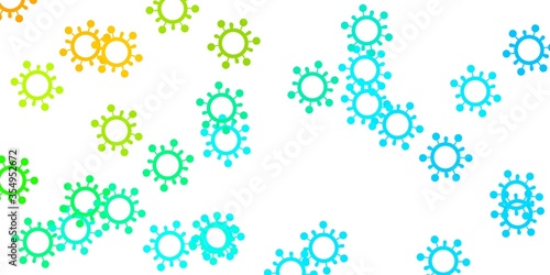 Light blue, yellow vector template with flu signs.