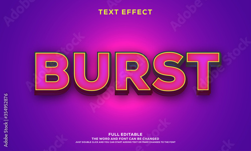 text effect template with 3d style