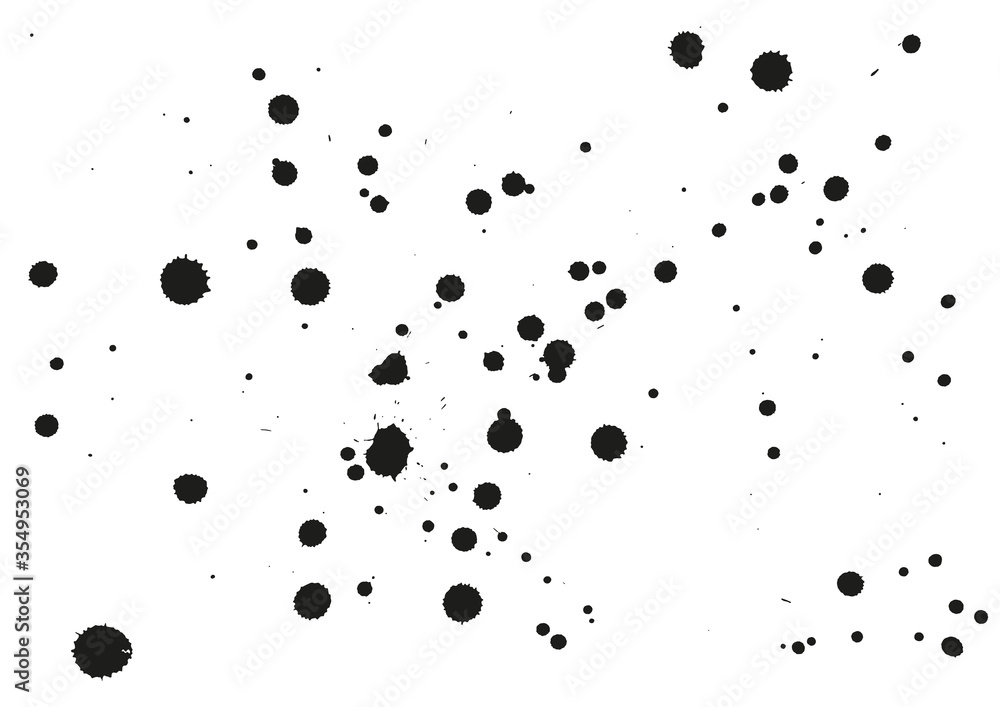 Vector black isolated ink splatter background. Vector black isolated ink splatter background.
