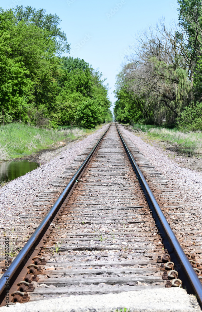 empty railroad tracks