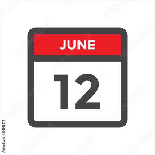 June 12 calendar icon with day of month