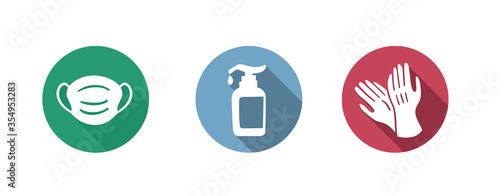 Sanitation accessories Icon - help during Coronavirus or COVID19