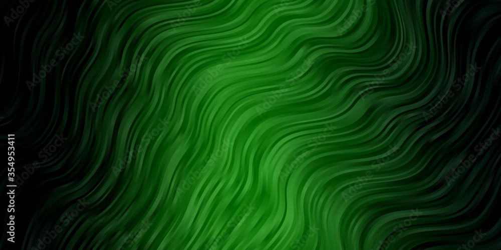 Dark Green vector template with lines. Illustration in abstract style with gradient curved. Pattern for business booklets, leaflets Dark Green vector template with lines. Illustration in abstract style with gradient curved. Pattern for business booklets, leaflets