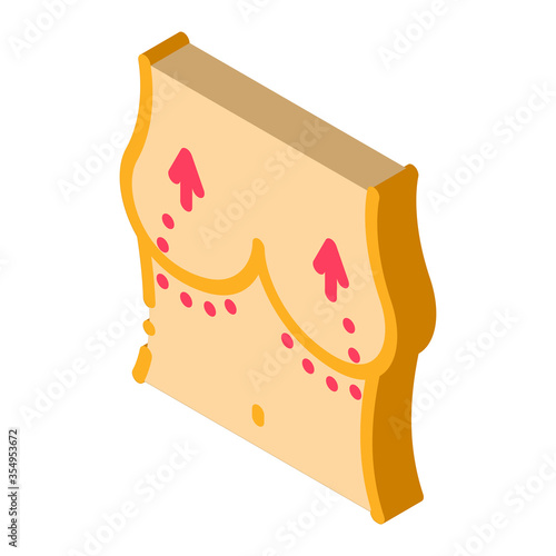 breast lift icon vector. isometric breast lift sign. color isolated symbol illustration