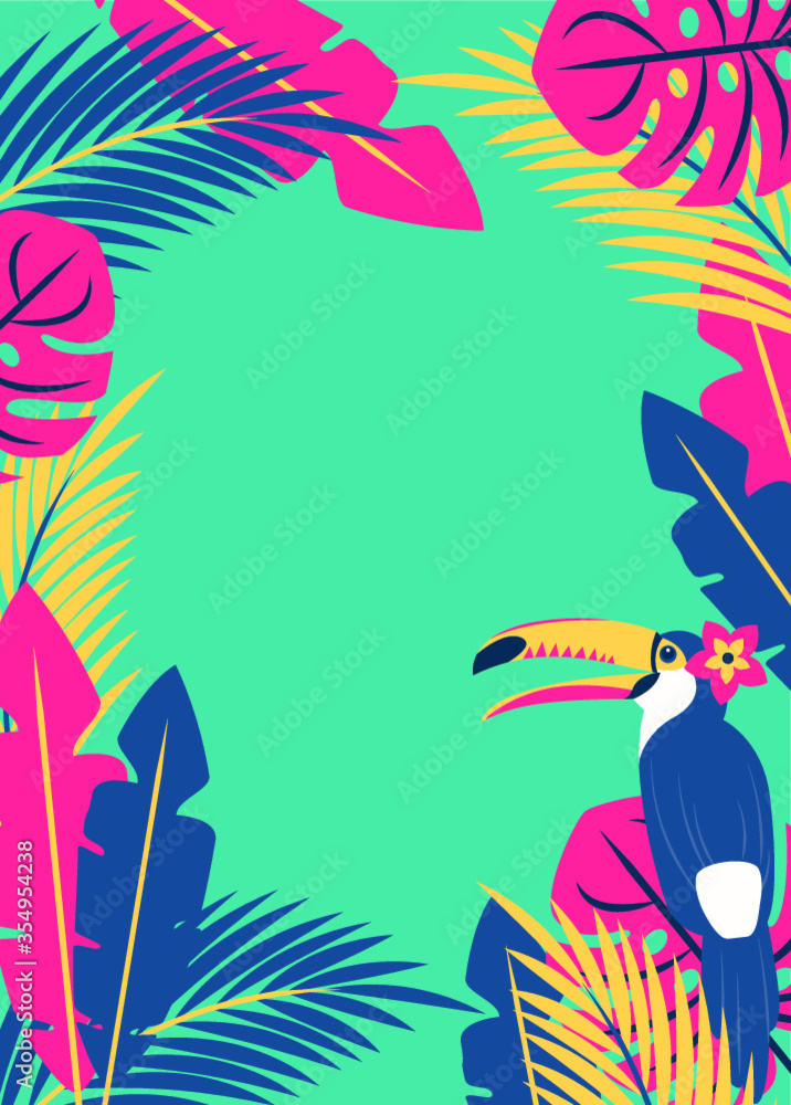 vector illustration of a tropical beach