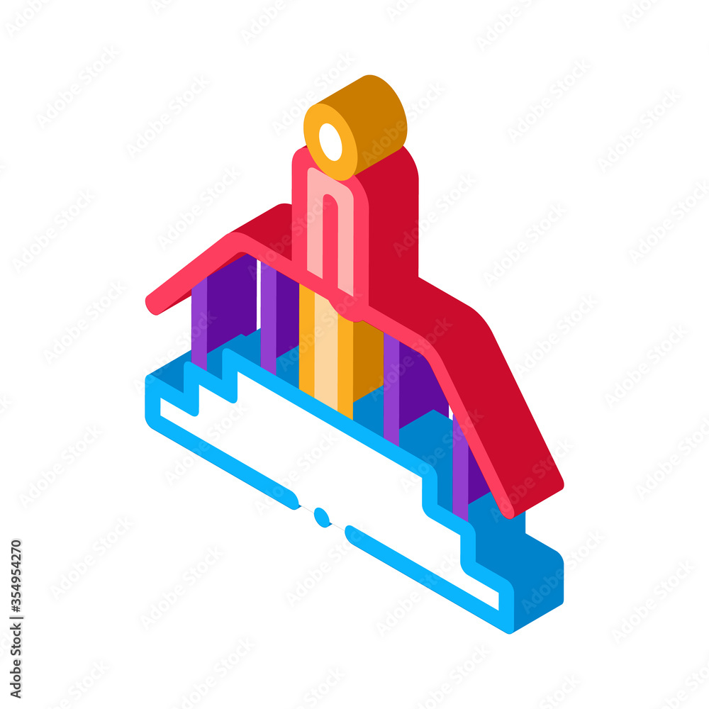 man on stairwell icon vector. isometric man on stairwell sign. color isolated symbol illustration
