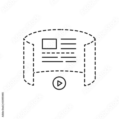 Augmented reality presentation black line icon. Digital technology in the workflow. Pictogram for web page, mobile app, promo. UI UX GUI design element.