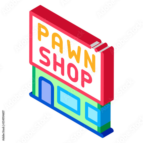 appearance of pawnshop icon vector. isometric appearance of pawnshop sign. color isolated symbol illustration